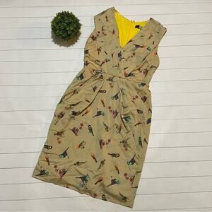 Eva‎ Franco Has an Colorful Rainbow Multicolor Tropical Bird Novelty Print Dress